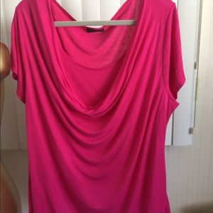 SOLD!!!    Rachel Rachel Fushsia Shirt With Draping... 2X